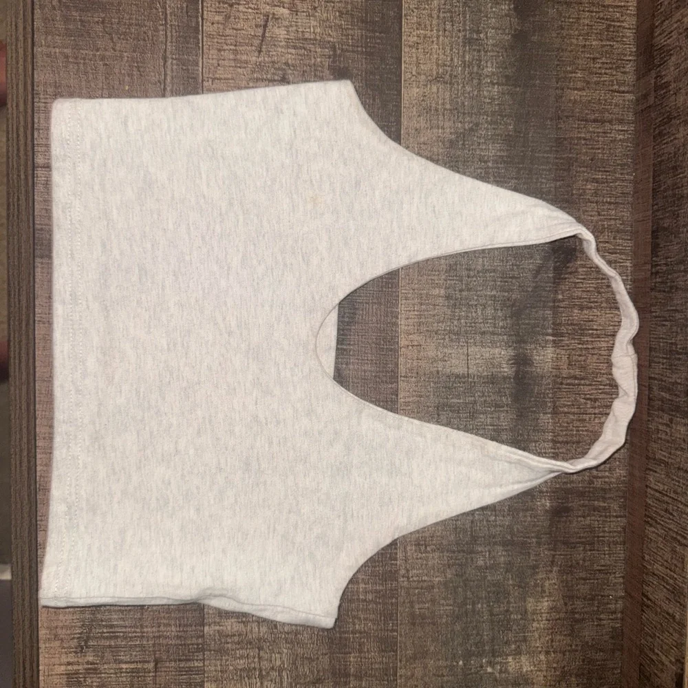 Brandy Melville Light Gray Halter Crop Top - Picture 1 of 2